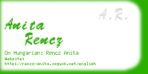 anita rencz business card